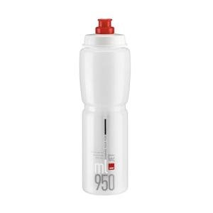 ELITE Jet Cycling Water Bottle – 950ml – Clear with Red Logo – High-Flow, Biodegradable, BPA-Free