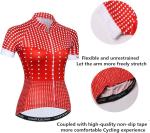 PSPORT Womens Cycling Jersey Short Sleeve Bike Shirt Road Bicycle Jersey Summer Biking Tops with 3 Rear Pockets