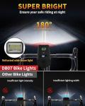 DARKBEAM Bike Light, High Lumens Super Bright Bicycle Front Headlight USB Rechargeable, Waterproof Cycling Lights 4-Mode for Night Riding, Road, Mountain, Safety, with LED Display & Light Sensor