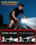 DARKBEAM Bike Light, High Lumens Super Bright Bicycle Front Headlight USB Rechargeable, Waterproof Cycling Lights 4-Mode for Night Riding, Road, Mountain, Safety, with LED Display & Light Sensor