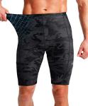 Men's Bike Shorts 3D Padded Cycling Road Biking Underwear Mountain Riding Biker Bicycle UPF 50+ Cycle Shorts Zipper Pockets(Camo Black,L)