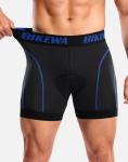 Bikewa Men's Cycling Underwear with Anti-Slip Leg Grips 4D Padded Bike Shorts MTB Liner for Bicycle Biking Riding(Black/Blue,M)