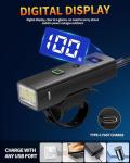 DARKBEAM Bike Light, High Lumens Super Bright Bicycle Front Headlight USB Rechargeable, Waterproof Cycling Lights 4-Mode for Night Riding, Road, Mountain, Safety, with LED Display & Light Sensor