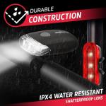 Energizer Bike Light, 130 Lumen, Weather Resistant Clip Light for Bicycles, Batteries Included