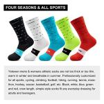 Yelewen Cycling Socks Compression Athletic Crew Running Socks Mens Womens Hiking Riding Bike Triathlon Workout Climbing Sport 5 Pairs