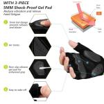 MOREOK Cycling Gloves Bike Gloves for Men/Women-[5MM Gel Pad] Half Finger Bicycle Biking Gloves for Cycling/Weight Lifting/Gym/Motorcycle/Rowing/Outdoor Sports-050-BLACK-XL