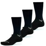 Swiftwick- ASPIRE SEVEN (3 Pairs) Cycling Socks, Firm Compression Fit, Tall Crew (Black, Large)