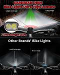DARKBEAM Bike Headlight Rechargeable USB-C, Bicycle Lights 4000LM Ultra Bright, Mountain Bike Light Set for Night Riding, 6+5 Mode Waterproof Front Bike Light & Rear Light for Road, Cycling