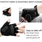 MOREOK Cycling Gloves Bike Gloves for Men/Women-[5MM Gel Pad] Half Finger Bicycle Biking Gloves for Cycling/Weight Lifting/Gym/Motorcycle/Rowing/Outdoor Sports-050-BLACK-XL
