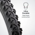 Schwinn Replacement Bike Tire, 26" x 1.95" Mountain Bike Tire, High Traction Tread, Steel Bead Construction, Fits Internal Rim Widths 19mm-29mm, PSI Range 40 to 65