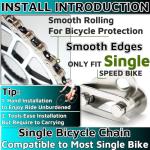 Single Speed Bike Chain，Bicycle Chain 1/2" x1/8" 114 Links,BMX Chain BMX Bike Chain Lowrider Bike Parts Chain Replacement for Road Mountain Bike/BMX/MTB