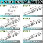 Single Speed Bike Chain，Bicycle Chain 1/2" x1/8" 114 Links,BMX Chain BMX Bike Chain Lowrider Bike Parts Chain Replacement for Road Mountain Bike/BMX/MTB