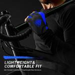 HTZPLOO Bike Gloves - Cycling Gloves with Anti-Slip Pad, Light Weight, Nice Fit, Half Finger (Blue, Medium)