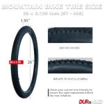 DUROMONDO 1 Pack 26x1.95 Mountain Bike Tires Set - 30TPI Puncture-Resistant MTB Tires with Inner Tube, 2 Tire Levers, High Grip Knobby Design for On, Off-Road Use, Daily Commuting(26x1.95inch)