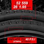 2 Pack 26 inch Bike Tires - 26 × 1.95 inch Folding Replacement Bicycle Tires for MTB Mountain Bike with 26 inch Schrader Valve Bike Tubes, 4 Tire Levers and 2 Rim Strips