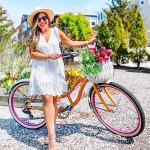 2-Pack Cruiser Bike Tires Set: Hycline 26x2.125 Inch Folding Replacement Bicycle Tires and Pair 26-inch Inner Tubes with Tire Levers for Beach or Urban City Commuter Bike-White Walled