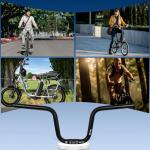 BUCKLOS Mountain Bike Handlebars 25.4mm - 120/160mm Rise MTB Aluminum Alloy Handlebar - 580mm High Rise Bicycle Riser HandleBars for E-Bike Folding Bike Downhill Racing.