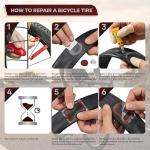 60Pics Bike Tire Repair Kit,Bicycle Inner Tube Patch Kit with Patches and Tire Levers ,Tubeless Tire Repair Rubber Nail with Box and Screwdriver,Convenient Kit for Mountain or Road Bike, Motorcycle