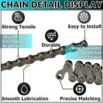 Single Speed Bike Chain，Bicycle Chain 1/2" x1/8" 114 Links,BMX Chain BMX Bike Chain Lowrider Bike Parts Chain Replacement for Road Mountain Bike/BMX/MTB