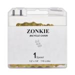 Bike Chain Single-Speed, Bicycle Chain 1 Speed, 1/2 × 1/8 inch,Golden (116L)