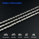 SHAWZK 6/7/8 Speed Bike Chain,Suitable for Road Bicycles,Mountain Bike Accessories,Full Silver Plating,116 Links,Compatible with Shimano/SRAM Mountain, Road Bike
