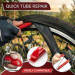 60Pics Bike Tire Repair Kit,Bicycle Inner Tube Patch Kit with Patches and Tire Levers ,Tubeless Tire Repair Rubber Nail with Box and Screwdriver,Convenient Kit for Mountain or Road Bike, Motorcycle