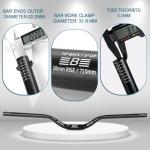 BUCKLOS Mountain Bike MTB Handlebars 25.4/31.8mm - 20/30/50/90/100/120/160mm Rise Aluminum Alloy Handlebar - 720/780mm Extra Long Bicycle Riser HandleBars for EBike Folding Bike Downhill Racing