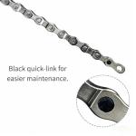 CUEQQY Bicycle Chain Suitable for Road Bikes, Mountain Bikes, City Bikes, Folding Bikes, and Electric Bikes (HUB Motor), 6/7/8 Speed, 126 Links with Quick Release