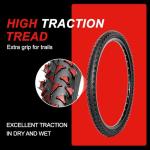 2 Pack 26 inch Bike Tires - 26 × 1.95 inch Folding Replacement Bicycle Tires for MTB Mountain Bike with 26 inch Schrader Valve Bike Tubes, 4 Tire Levers and 2 Rim Strips