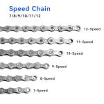 SHAWZK 6/7/8 Speed Bike Chain,Suitable for Road Bicycles,Mountain Bike Accessories,Full Silver Plating,116 Links,Compatible with Shimano/SRAM Mountain, Road Bike