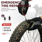 60Pics Bike Tire Repair Kit,Bicycle Inner Tube Patch Kit with Patches and Tire Levers ,Tubeless Tire Repair Rubber Nail with Box and Screwdriver,Convenient Kit for Mountain or Road Bike, Motorcycle