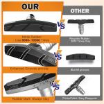 Alritz Bike Brake Pads Set, 6 PCS Road Mountain Bicycle V-Brake Blocks Shoes with Free Hex Wrench & Shims, No Noise No Skid, 70mm, for Front and Back Wheel (Black)