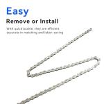 SHAWZK 6/7/8 Speed Bike Chain,Suitable for Road Bicycles,Mountain Bike Accessories,Full Silver Plating,116 Links,Compatible with Shimano/SRAM Mountain, Road Bike