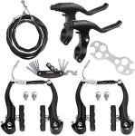 DISIWENE Complete V-Type Bike Brake Set, Front and Rear Bike MTB Brake Inner and Outer Cables and Lever Kit Includes Calipers Levers Cables