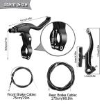 Hmfmdy Bike Brakes Set, Complete Brake kit for Most Bicycles Mountain Bike, Front and Rear Bike MTB Hybrid Brake, Callipers Cables Lever Kit, Multi-Tool Wrenches - Black