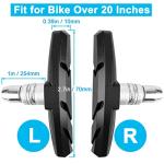 GPMTER 2 Pairs Bike Brakes Pads Set, 70mm for Cruiser MTB Mountain Bicycle Universal V-Brake Blocks with Hex Nut and Shims, No Noise No Skid
