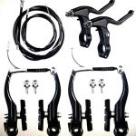 DISIWENE Complete V-Type Bike Brake Set, Front and Rear Bike MTB Brake Inner and Outer Cables and Lever Kit Includes Calipers Levers Cables