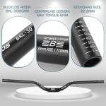 BUCKLOS Mountain Bike MTB Handlebars 25.4/31.8mm - 20/30/50/90/100/120/160mm Rise MTB Aluminum Alloy Handlebar - 720/780mm Extra Long Bicycle Riser HandleBars for E-Bike Folding Bike Downhill Racing