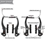 Hmfmdy Bike Brakes Set, Complete Brake kit for Most Bicycles Mountain Bike, Front and Rear Bike MTB Hybrid Brake, Callipers Cables Lever Kit, Multi-Tool Wrenches - Black