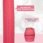 BALINGE 20 x 2.125 Bike tire 2 Pack 20 Bike tire Kids Bike Tires Folding Replacement Tires Fits Most Kids Bikes,BMX tire 20 inch,Pink,2 Tire