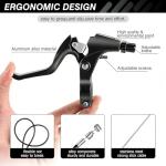 Qcdou Bike Brakes Set,Front and Rear C Bicycle Brake,Complete Universal Brake Set with Aluminium Alloy Brake levers,Inner and Outer Cables for Kids Bike,BMX, Child Bike, Bicycle, BMX etc(Black-B