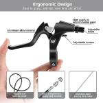 Hmfmdy Bike Brakes Set, Complete Brake kit for Most Bicycles Mountain Bike, Front and Rear Bike MTB Hybrid Brake, Callipers Cables Lever Kit, Multi-Tool Wrenches - Black