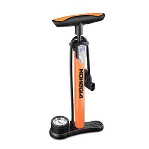MOHEGIA Bike Floor Pump with Gauge,Air Bicycle Pump Inflator with High Pressure 160 PSI,Fits Schrader and Presta Valve/Orange