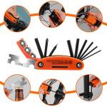 Kapsuen Bike Repair Kit - 16-in-1 Bike Multitool, Portable Bicycle Tools with Tire Patch Kit for Mountain Road Bikes Camping Travel (US)