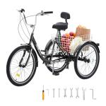 VEVOR 7-Speed Adult Tricycle with Basket