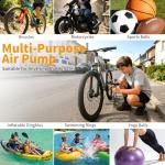 ZTinno Floor Bike Pump Portable, Classic Bicycle Pump, Portable Bike Tire Pump with Dual Presta & Schrader Valves, Attached Ball Needles, Bike Air Pump for Bike Tires, Balls