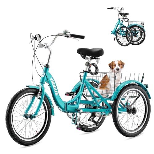 VIRIBUS 20-Inch 7-Speed Folding Tricycle for Adults
