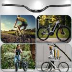 BUCKLOS Mountain Bike MTB Handlebars 25.4/31.8mm - 20/30/50/90/100/120/160mm Rise MTB Aluminum Alloy Handlebar - 720/780mm Extra Long Bicycle Riser HandleBars for E-Bike Folding Bike Downhill Racing