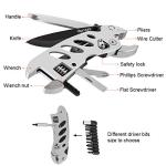 dpnao Multitool Wrench With 7 Tools/Pliers/Wire Cutter/Flat Screwdriver/Phillips Screwdriver/Portable Folding Multifunctional Adjustable Multi Purpose Stainless Steel Tool
