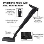 WOTOW Bike Repair Kit with Tire Pump, 2L Waterproof Bike Frame Bag for Phone Tools Accessories, 16 in 1 Multitool, Bike Glueless Patches Maintenance Essentials All in One Kits for Mountain Ebike (16)